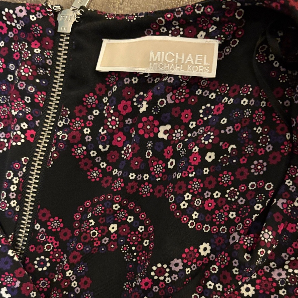 Michael Kors Black and Pink Paisley Mini Dress - Picture 5 of 6